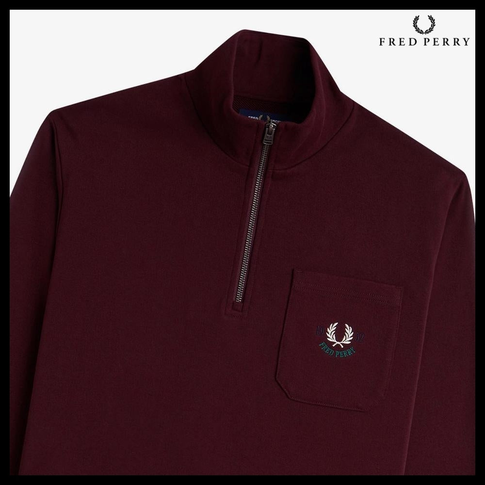 【FREDPERRY】ClubhouseEmbroideredChampionHalfzipSweatshirt