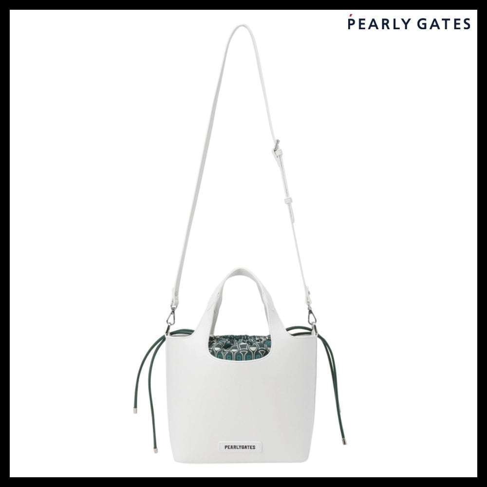 【PEARLY GATES】Embossed Logo Pattern Keyring Bucket Bag