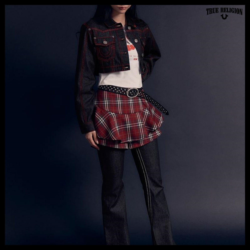 【TRUE RELIGION x KIRSH】Stitch Point Denim Crop Jacket