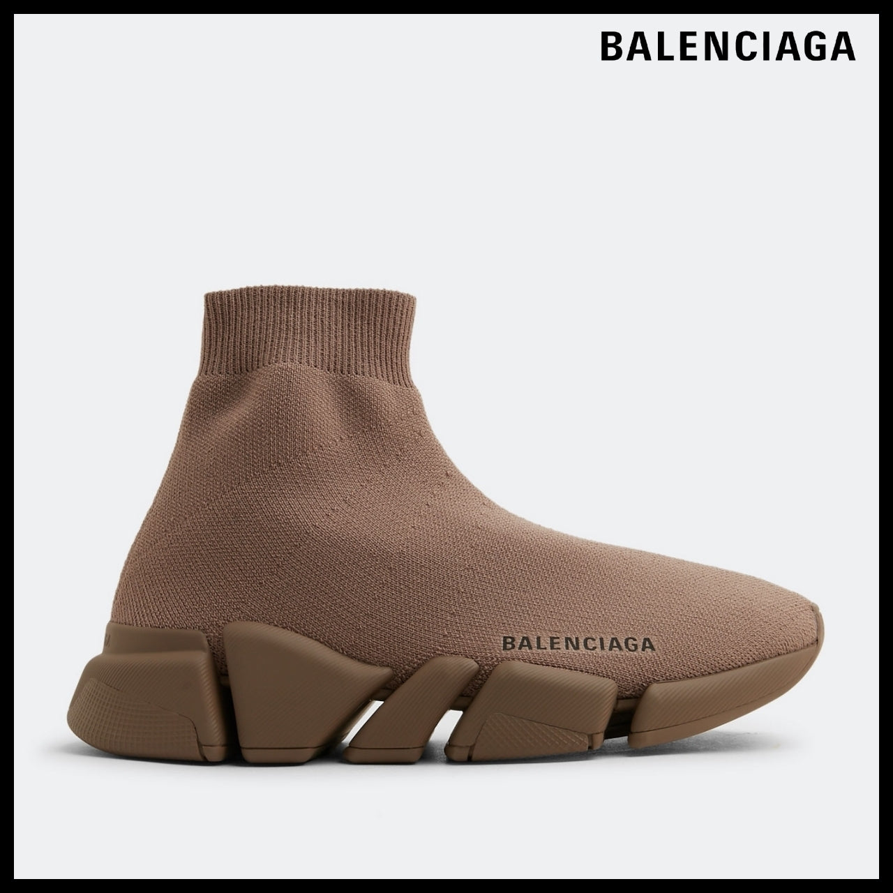 【BALENCIAGA】Speed 2.0 Recycled Knit Sneaker Brown Beige