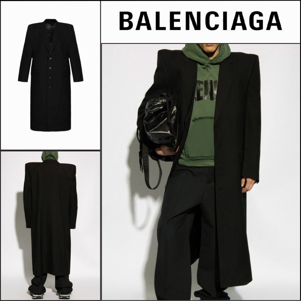 【BALENCIAGA】Boxy SB Coat in Black