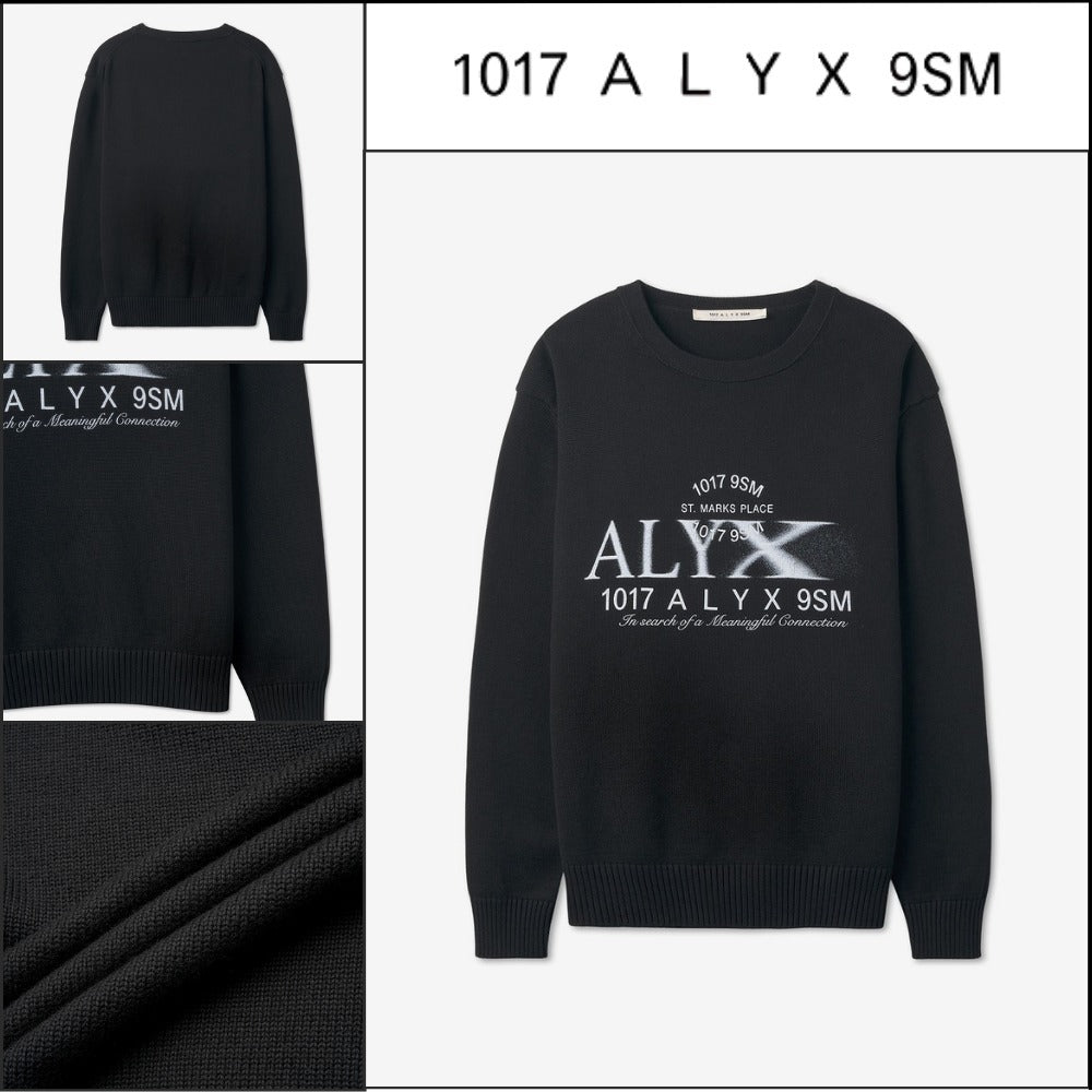【ALYX】グラフィックプリント ニット ブラック