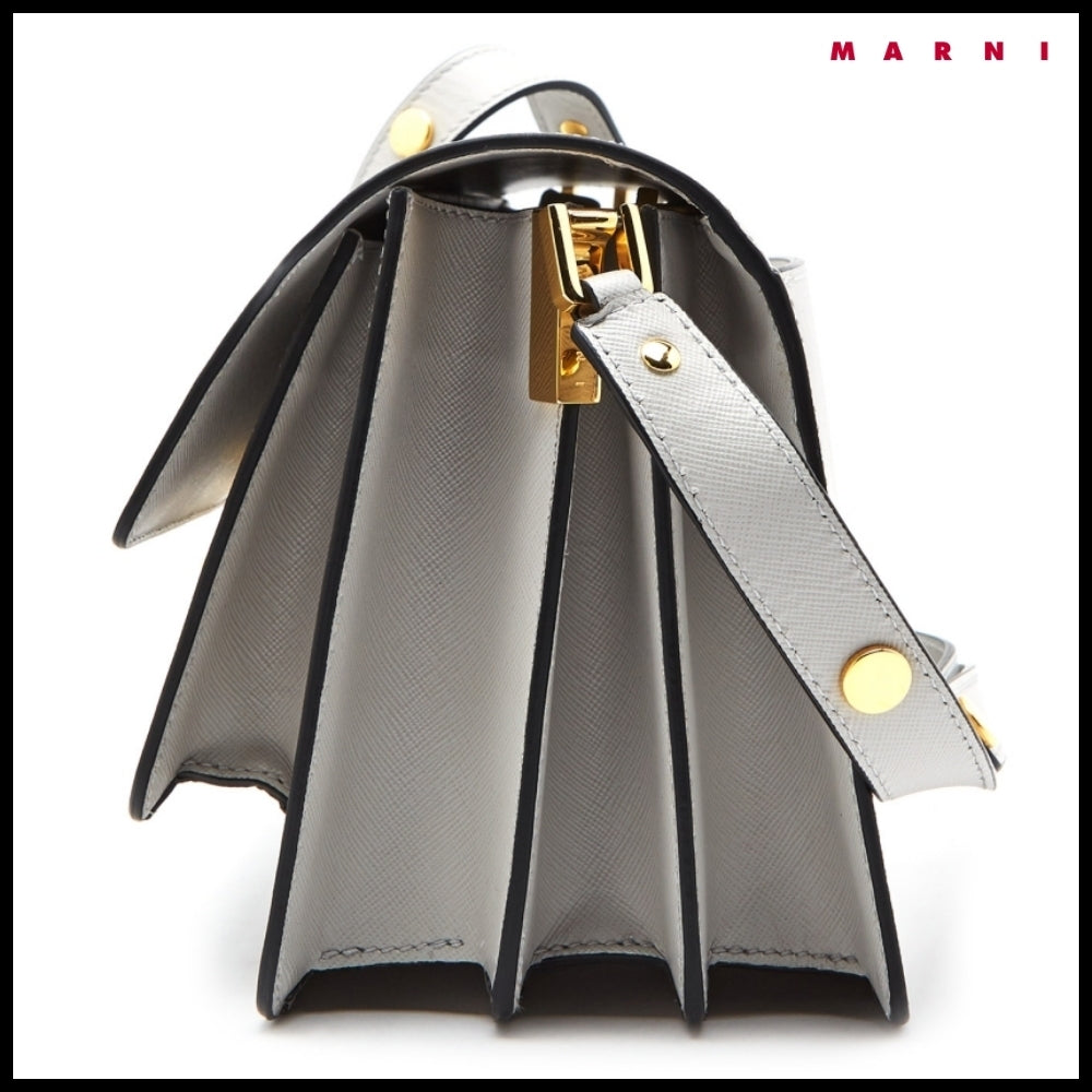 【MARNI】Grey Saffiano Medium Trunk Bag