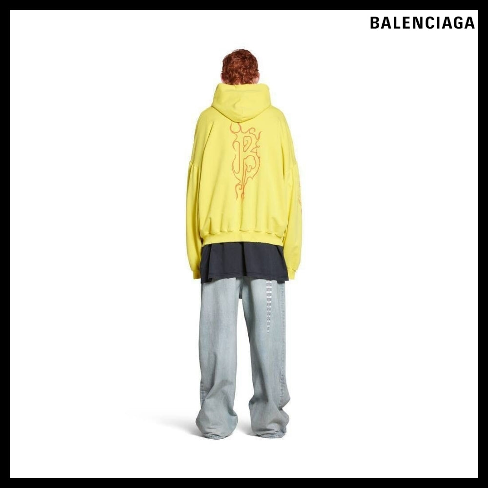 【BALENCIAGA】Darkwave Round Hoodie Oversized Yellow