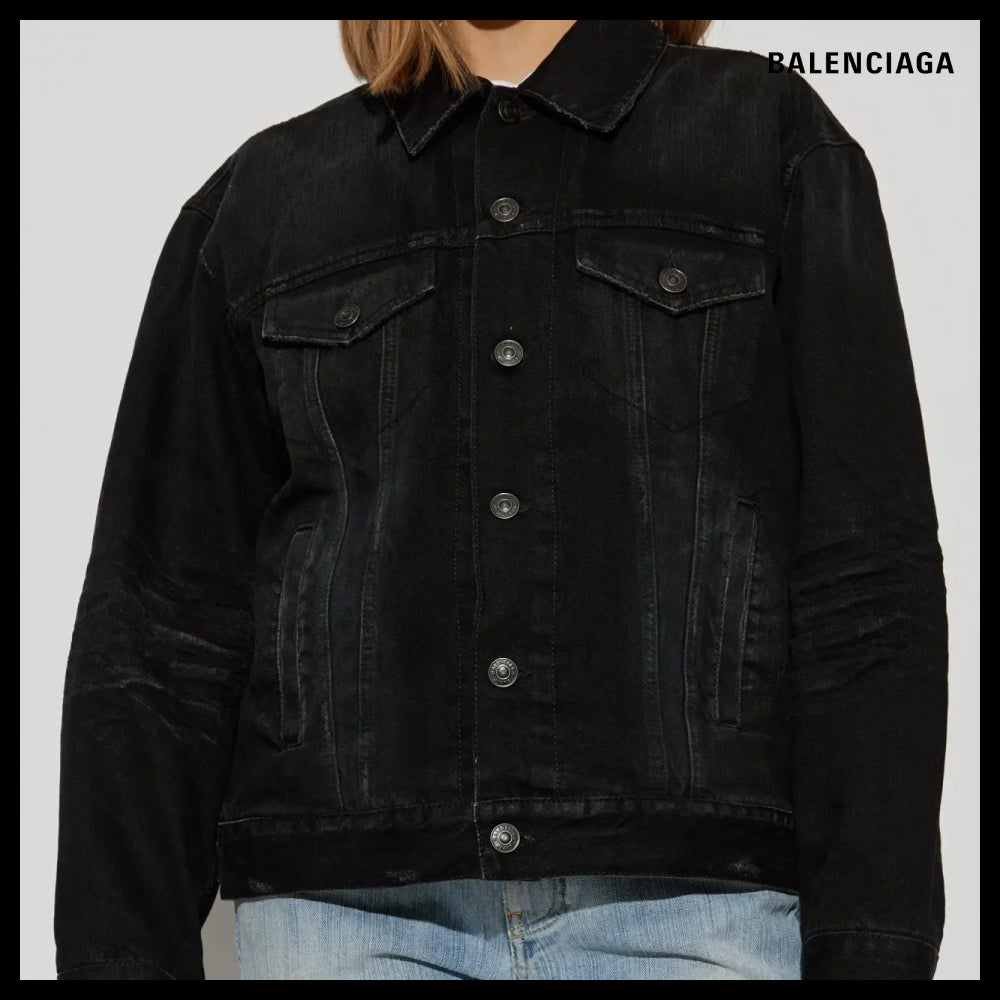 【BALENCIAGA】Standing Collar Jacket Black