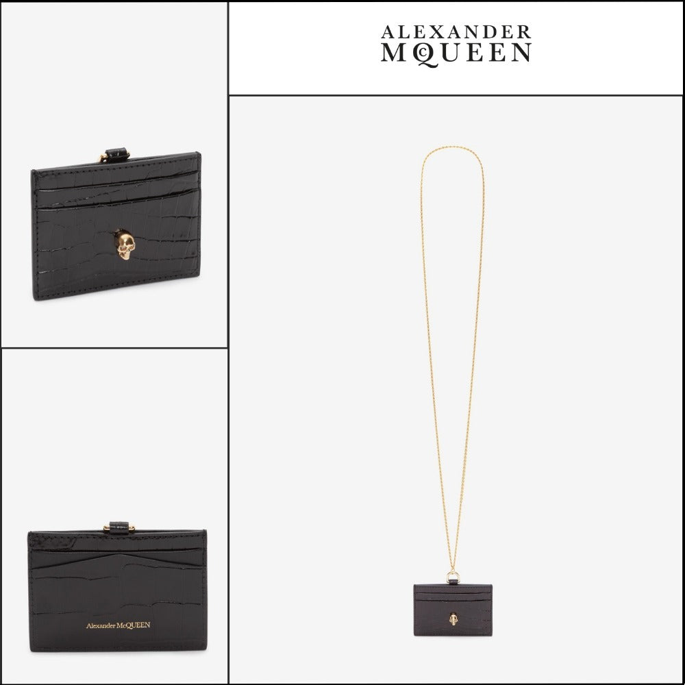 【Alexander Mcqueen】Skull Card Holder Black