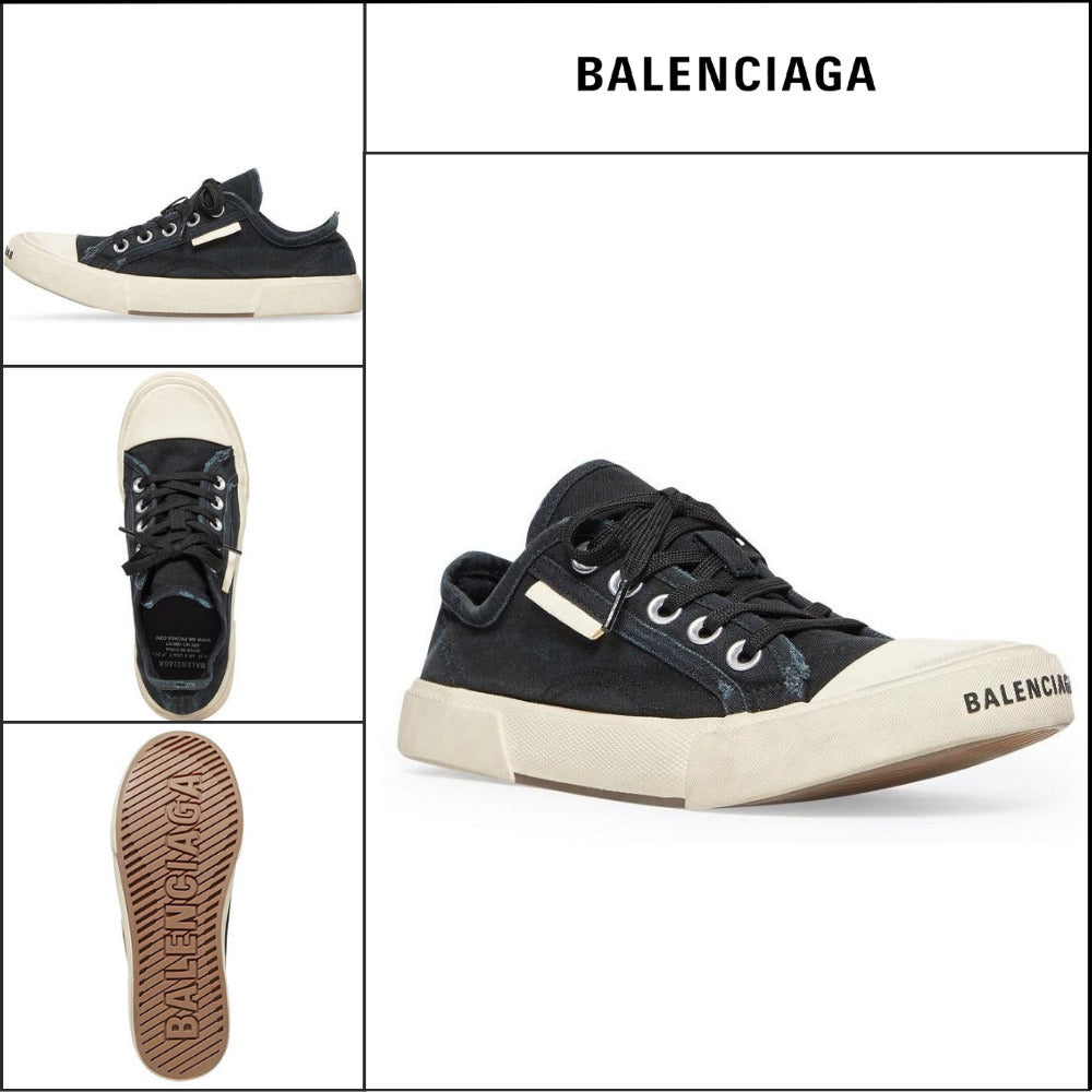【BALENCIAGA】Paris Low Top Sneaker Black Destroyed White