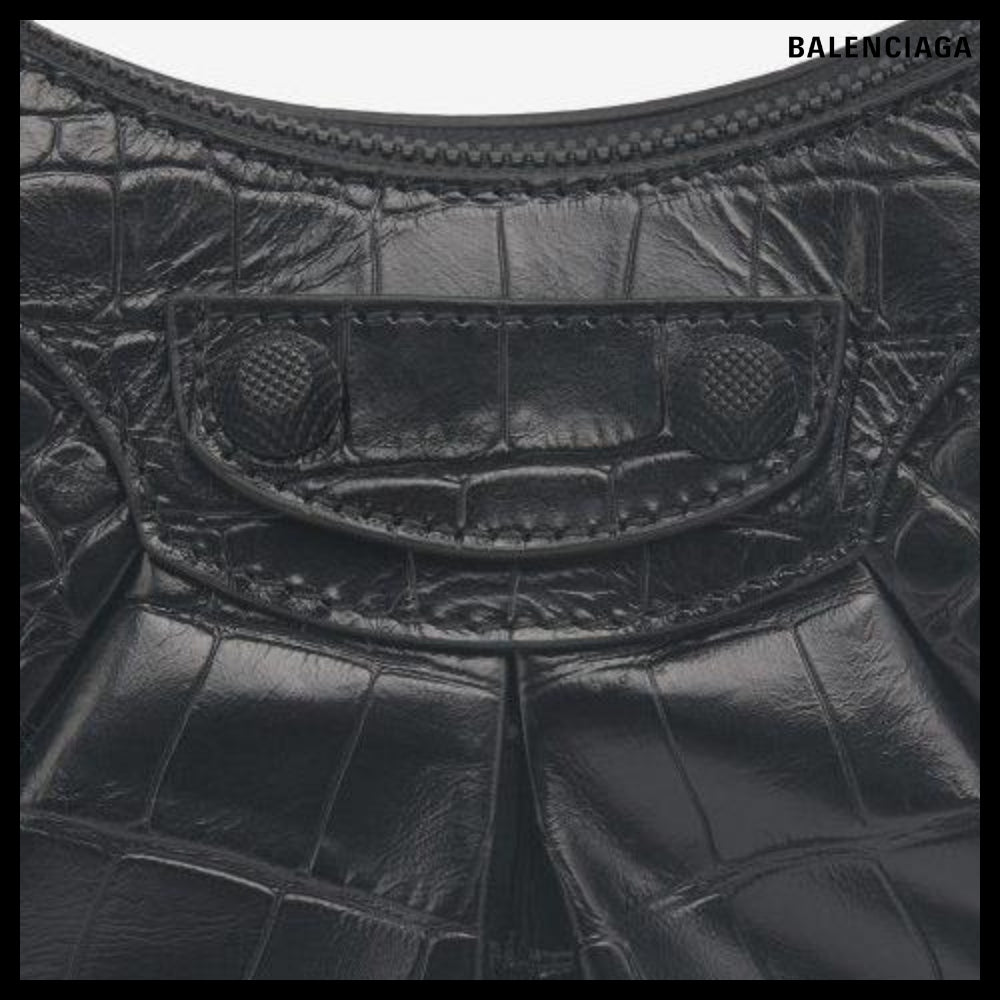 【BALENCIAGA】Le Cagole XS Shoulder Bag Crocodile Embossed