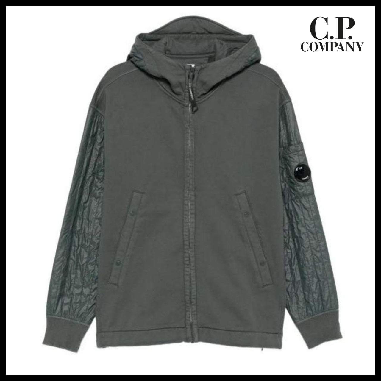 【CP COMPANY】Diagonal Raised Fleece Hooded Sweatshirt