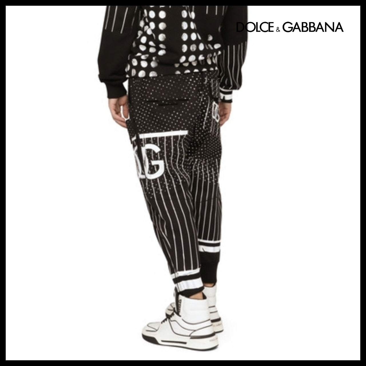 【Dolce & Gabbana】PRINTED TECHNICAL JERSEY CARGO PANTS