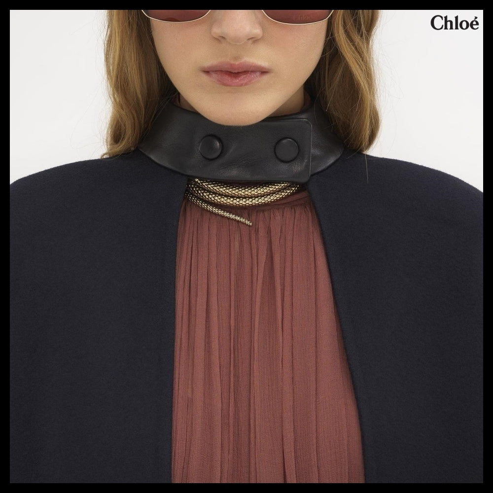 【Chloe】High-Low Cape in Midnight Blue