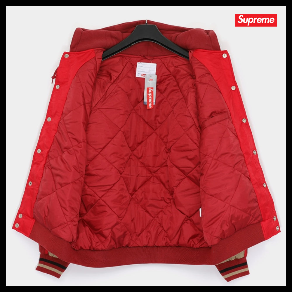 【100%正規品保証 Supreme】Patch Logo Stadium Hooded Jacket
