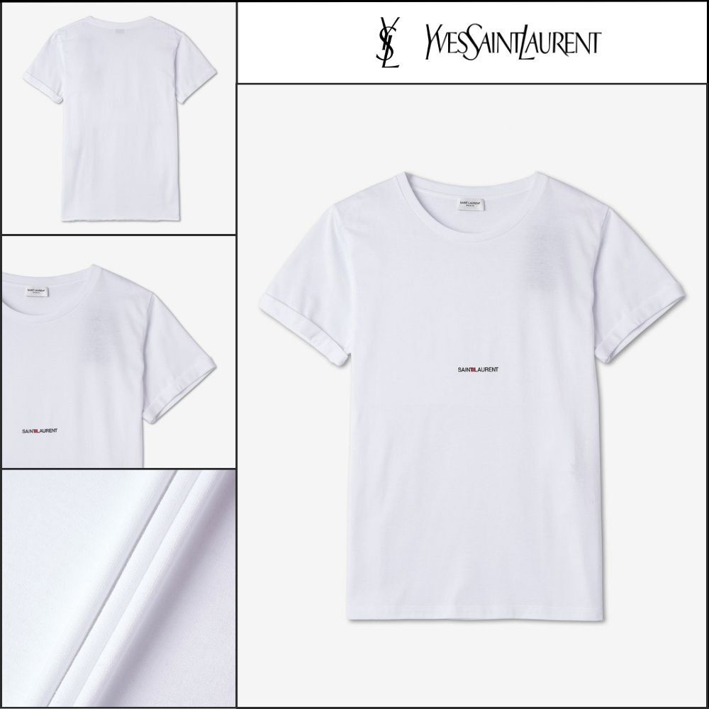 【Saint Laurent】リヴゴーシュ 半袖Tシャツ ホワイト
