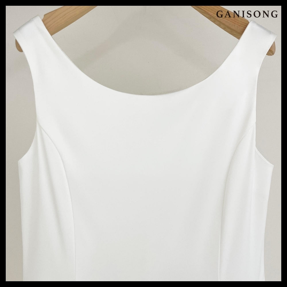 【GANISONG】Bridal Rosy Bow Dress White