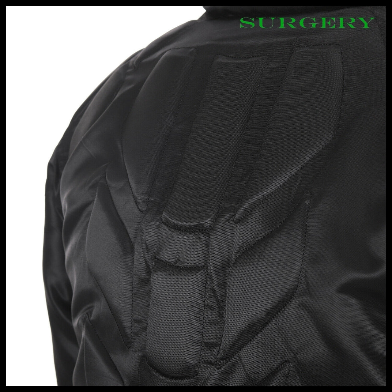 【SURGERY】Biker Embossing Puffer Jacket Black