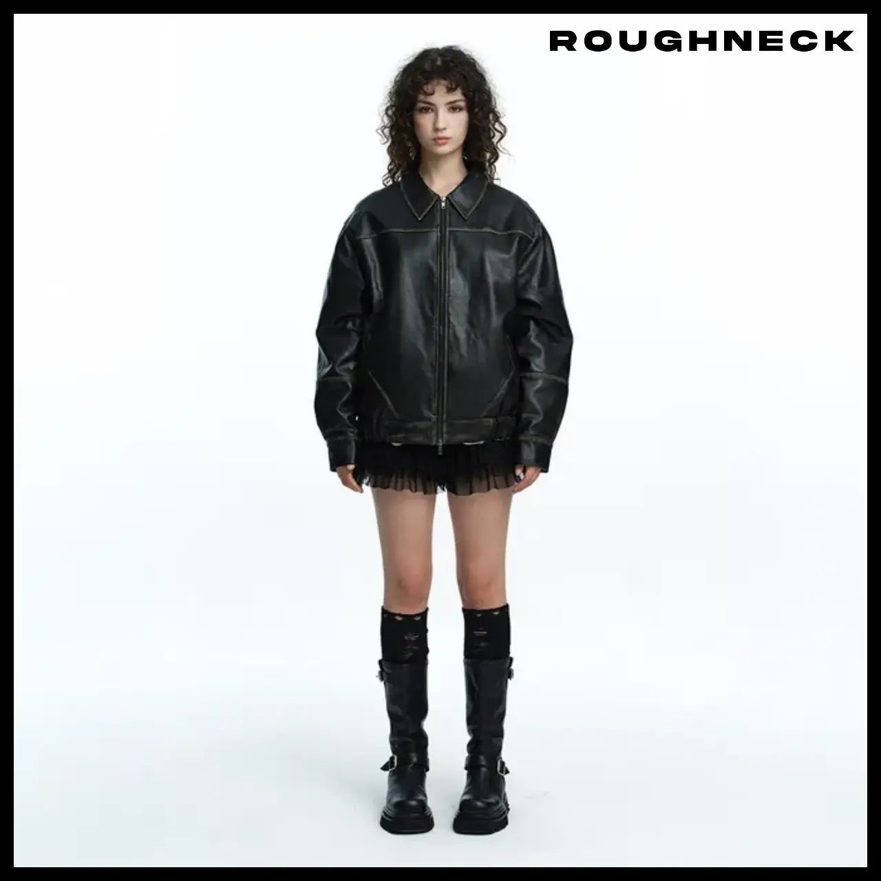 【ROUGHNECK】Washing Leather Blouson Jacket
