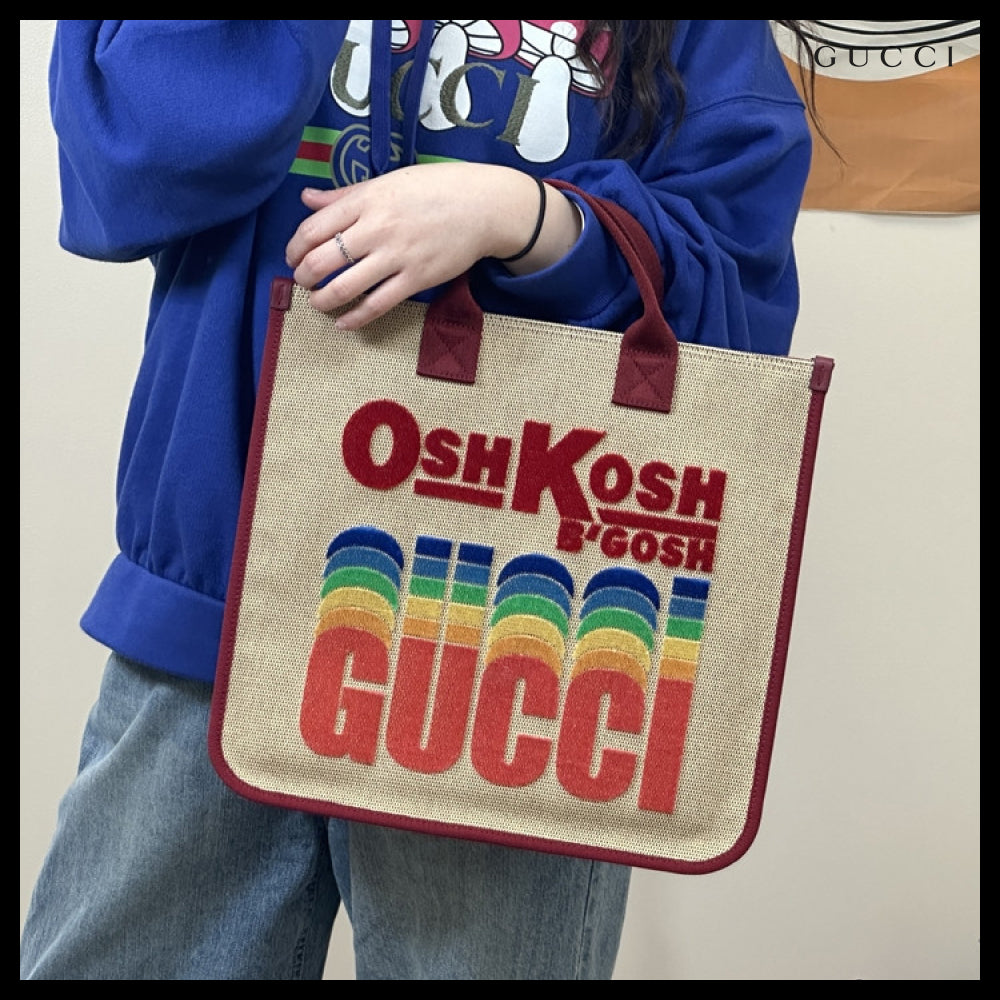 【GUCCI × OSHKOSH 】ロゴ スクエア トートバッグ