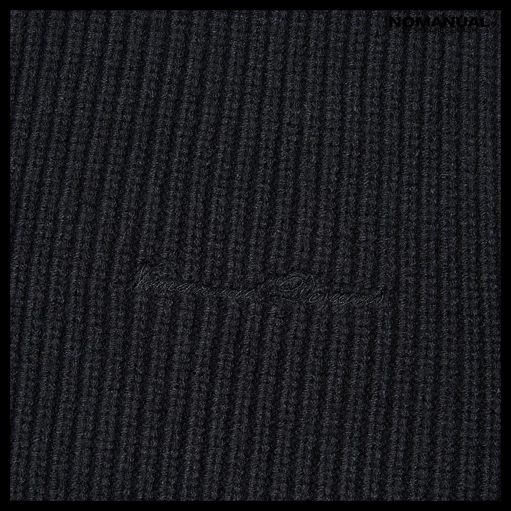 【NOMANUAL】Anomaly Knit Zip-Up Black