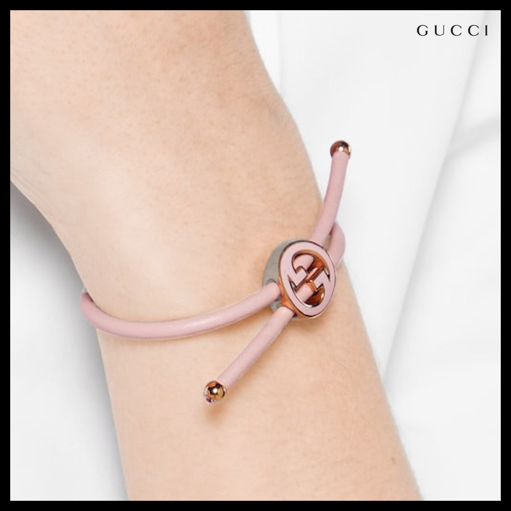 【GUCCI】Enamel Round Interlocking G Detail Bracelet