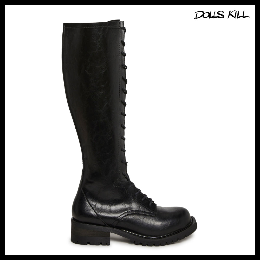 ◆DOLLS KILL◆DARKER WAVS Outro Knee High Cadet Boots
