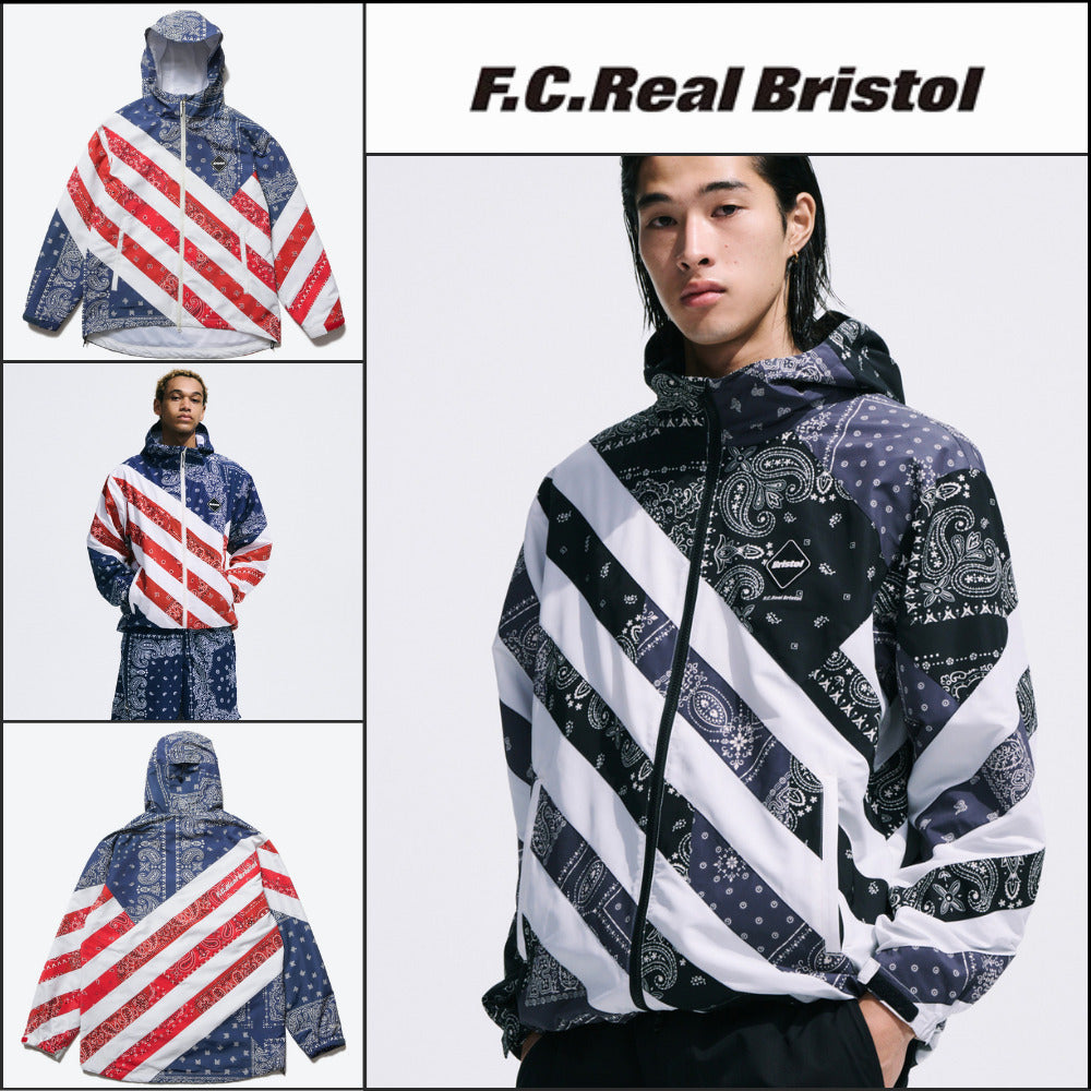 【F.C.REAL BRISTOL】PATCHWORK STRIPE PRACTICE JACKET 2Colors
