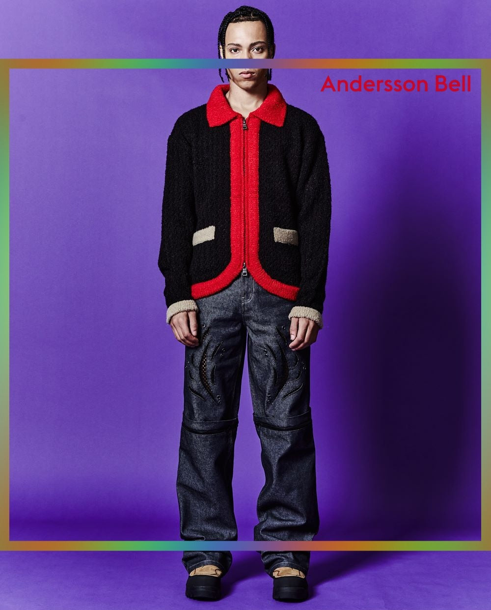 【ANDERSSON BELL】エラス・カラーブロックカーディガン 2COLORS