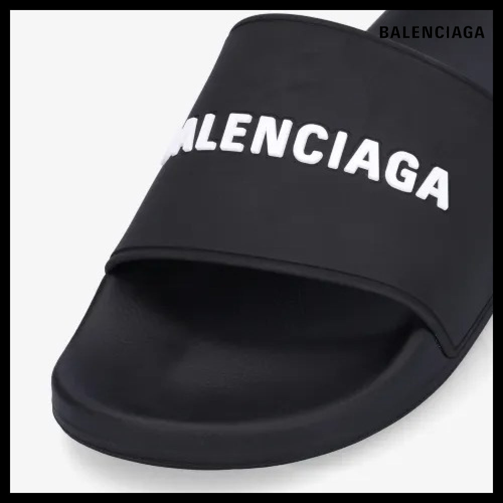 【BALENCIAGA】Logo Full Slide Black White