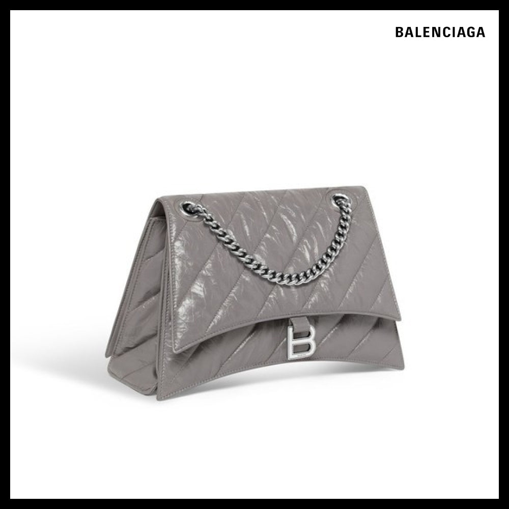 【BALENCIAGA】Crush Medium Chain Bag Dark Grey