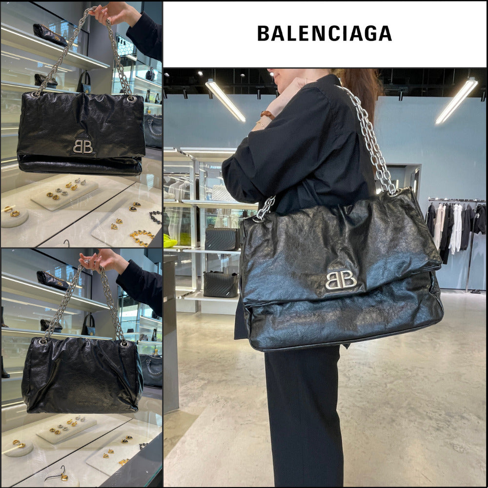 【BALENCIAGA】Monaco Large Chain Bag Black
