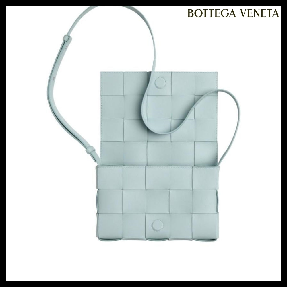 【BOTTEGA VENETA】Lambskin Leather Cassette Bag Teal Washed