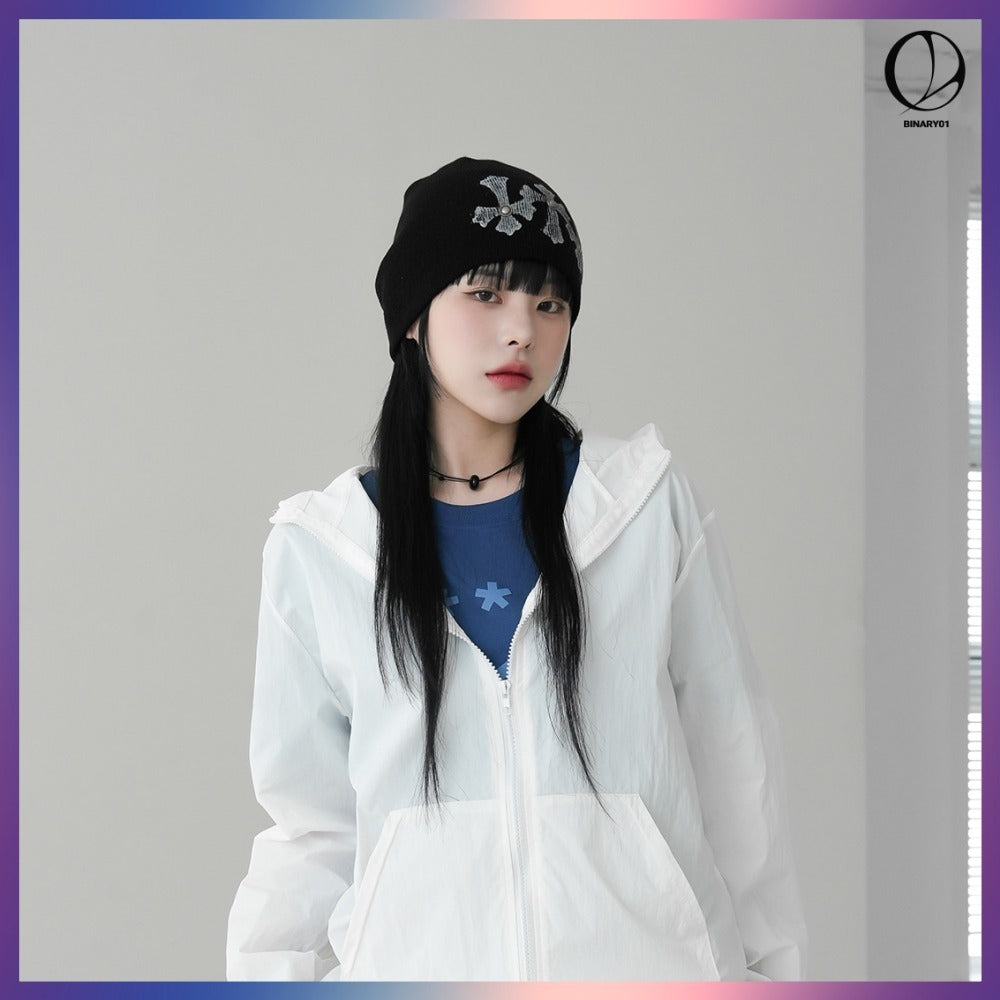 【BINARY01】SKUUNI PRINTED BEANIE 4COLORS