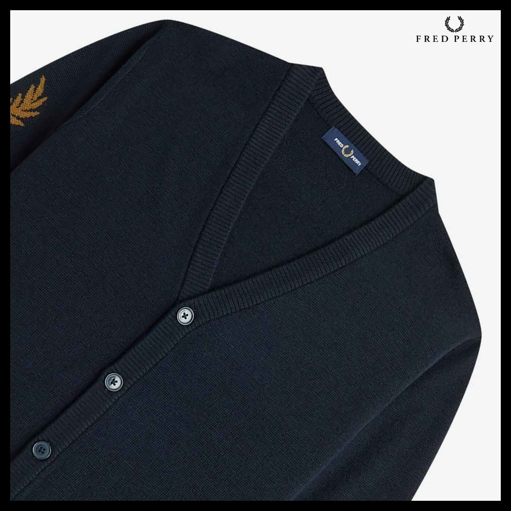 【FRED PERRY】Laurel Wreath Cardigan Navy