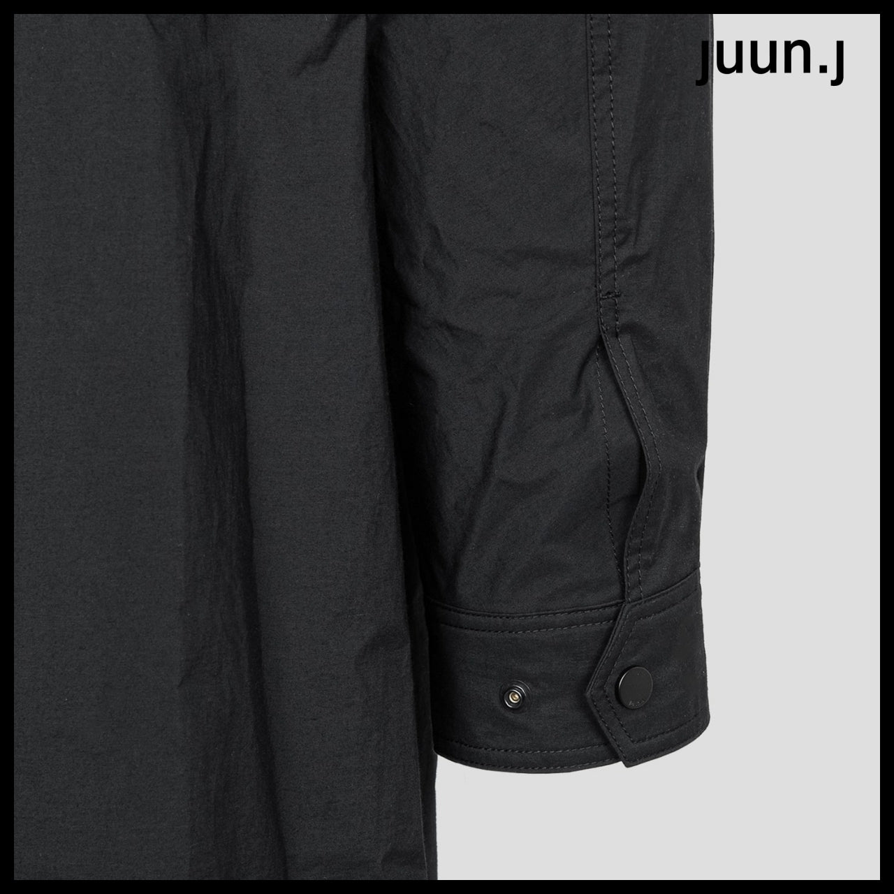 【JUUN.J】Stand Collar Sleeve Detachable Mac Coat Black