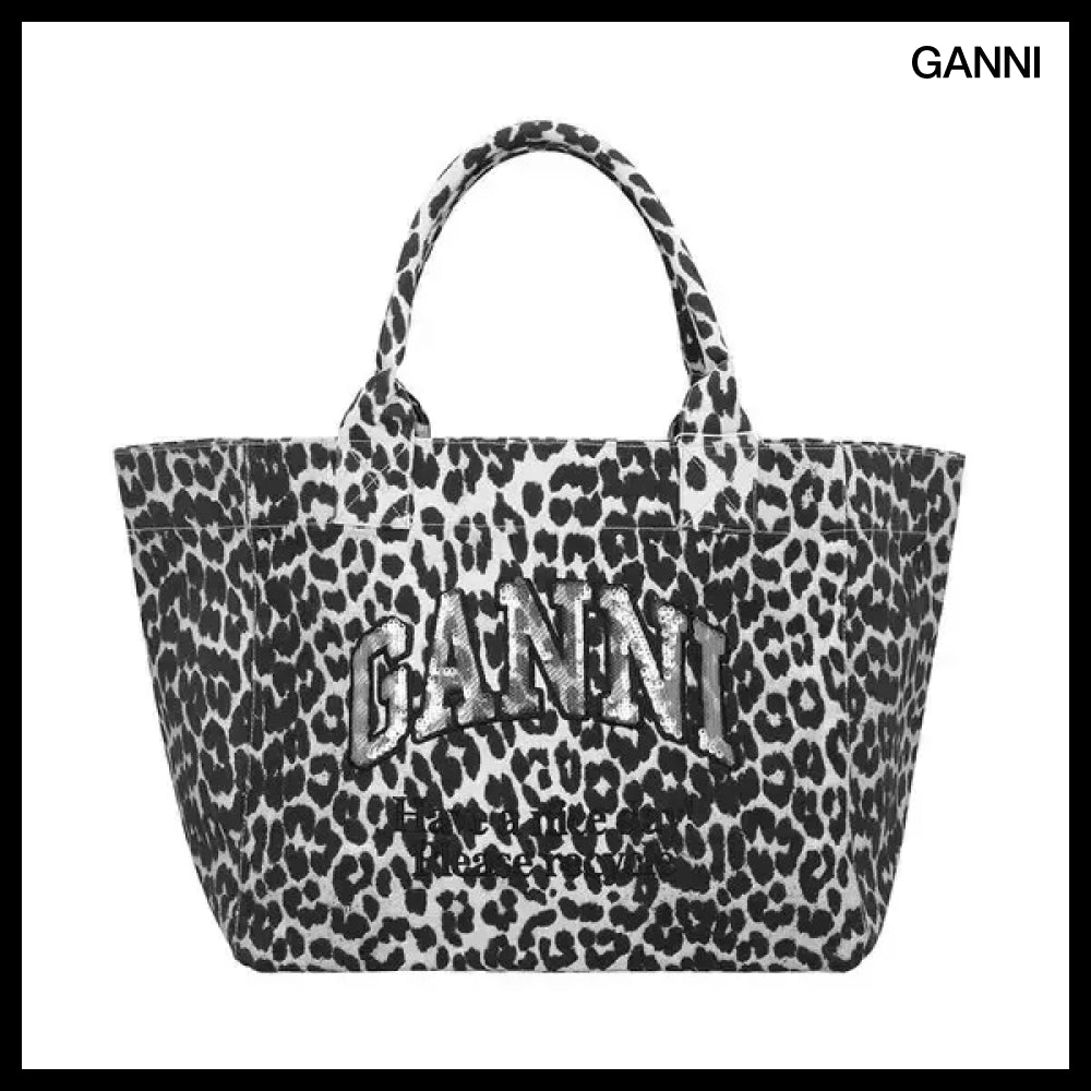【Ganni】Leopard Print Medium Shopper Tote leopard shopper