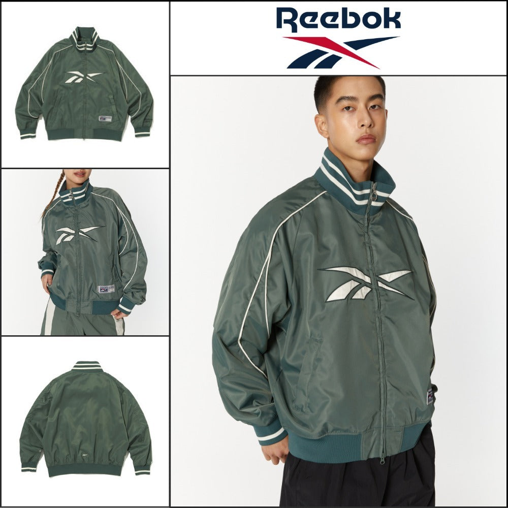 【Reebok】Vector Stadium Varsity Jacket Green