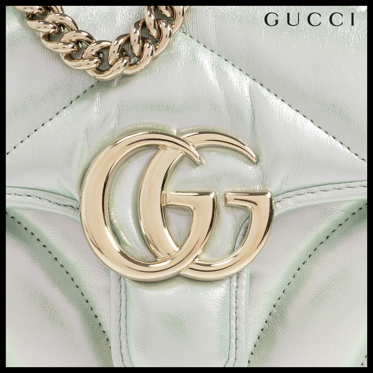 【GUCCI】GG Marmont 2 Chevron Quilted Nappa Flap Bag