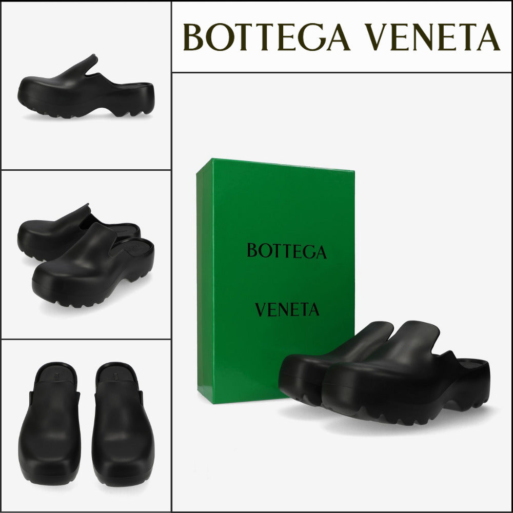 【Bottega Veneta】 Rubber Flash Clogs Black
