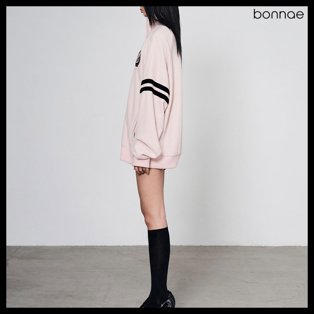 【Bonnae】Beaded Knit Zip-Up 2Colors