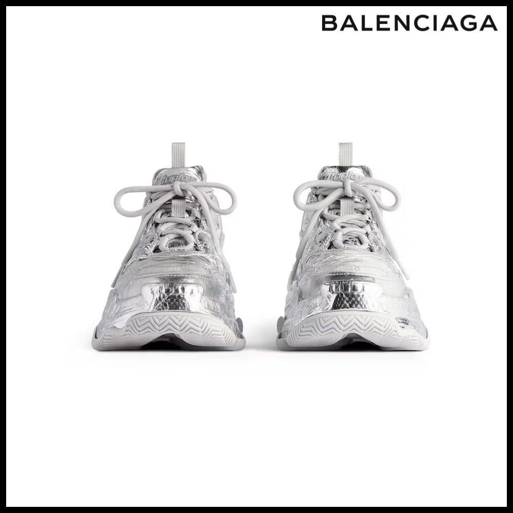 【BALENCIAGA】Triple S Sneaker Silver Metallic