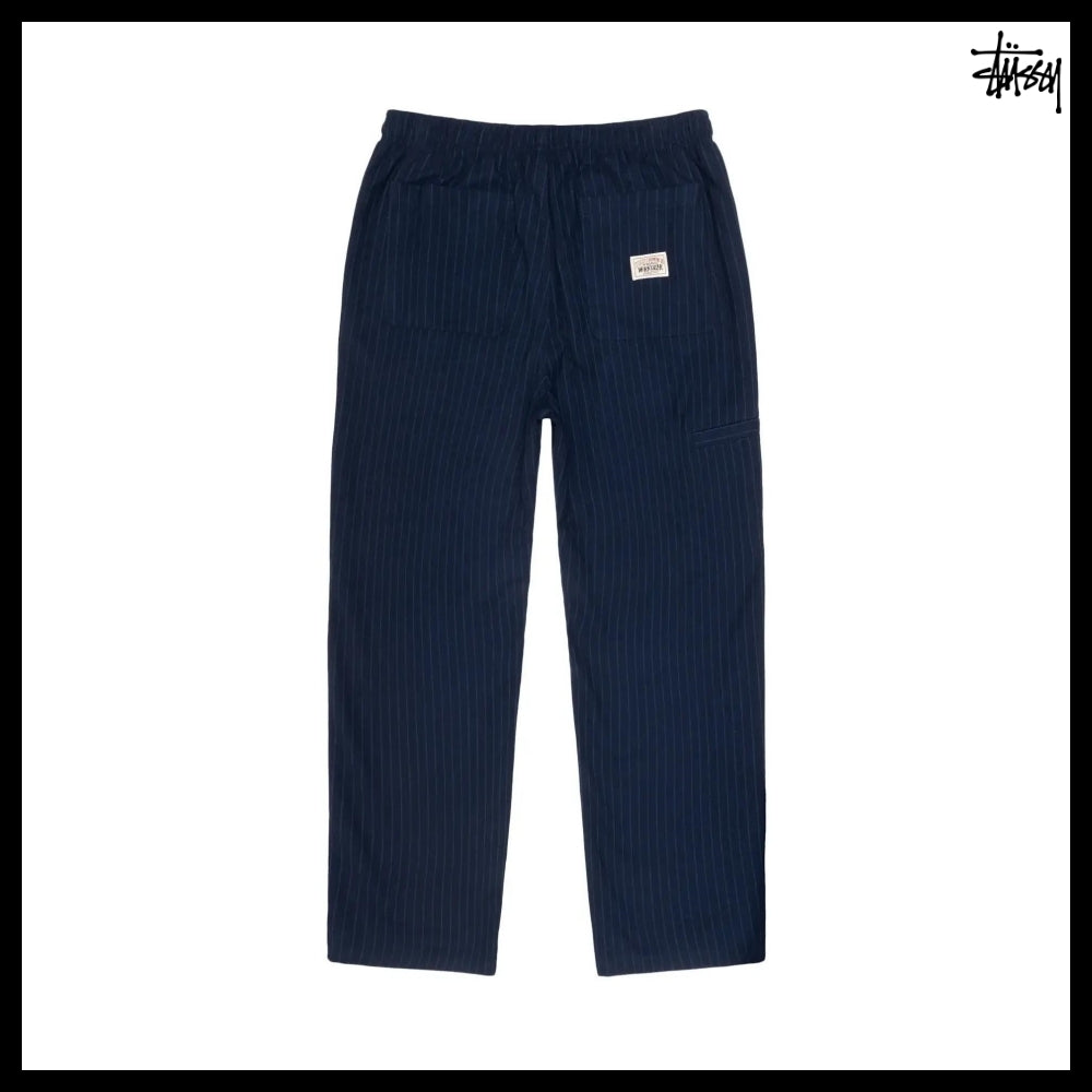【STUSSY】Wool Stripe Beach Pants Navy