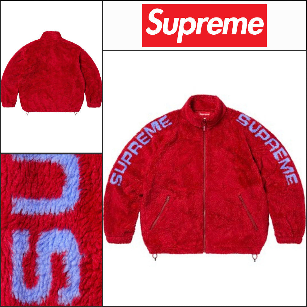 【Supreme】Shoulder Logo Fleece Jacket Red 25SS