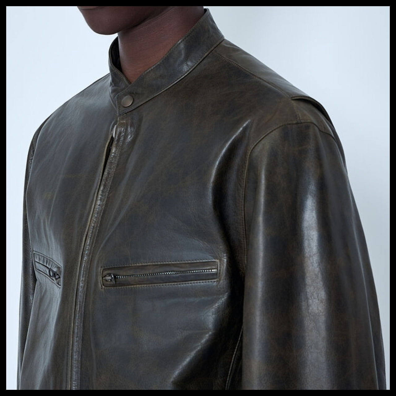 【LEMAIRE】Leather Zip Jacket