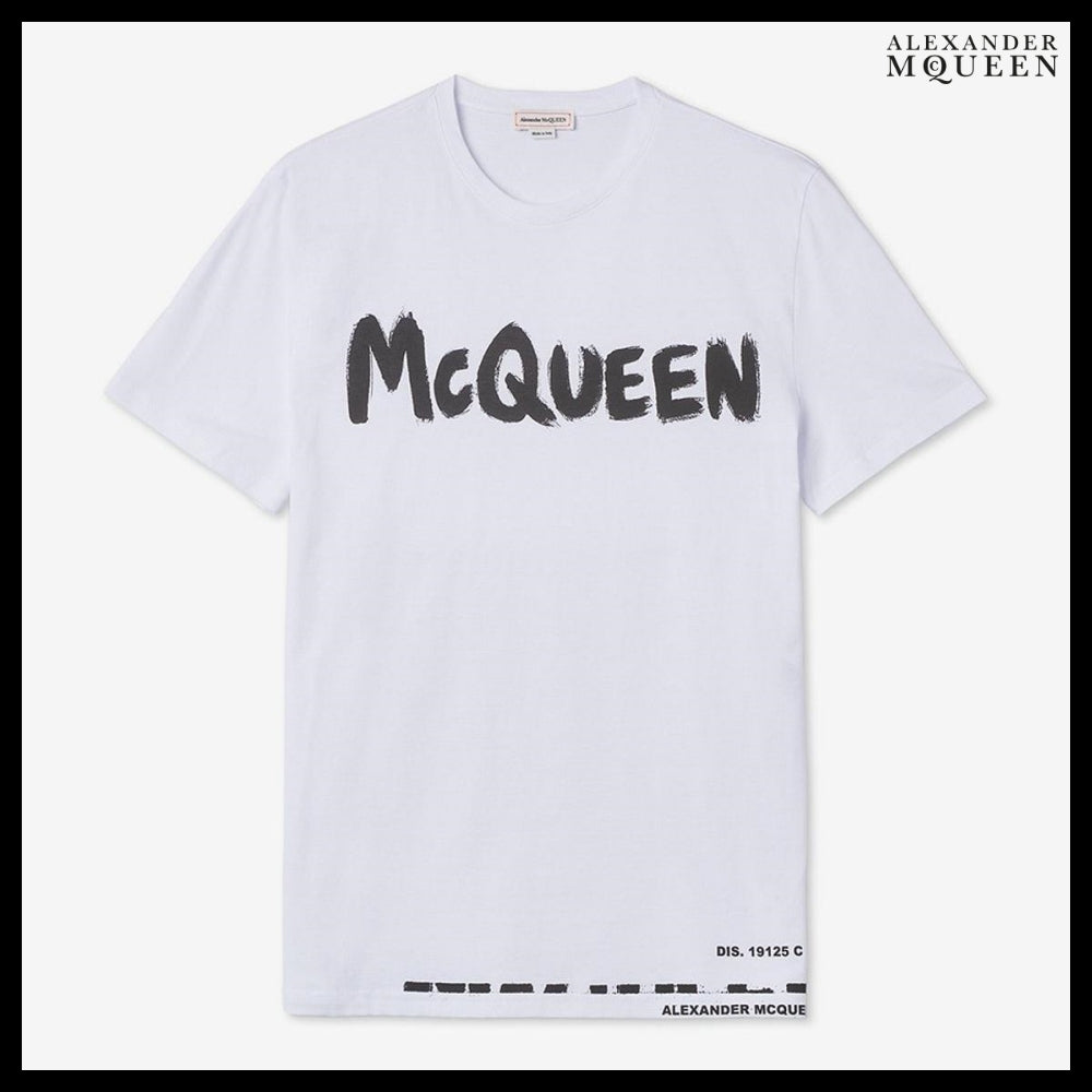 【Alexander Mcqueen】Graffiti Logo Print T-shirt White