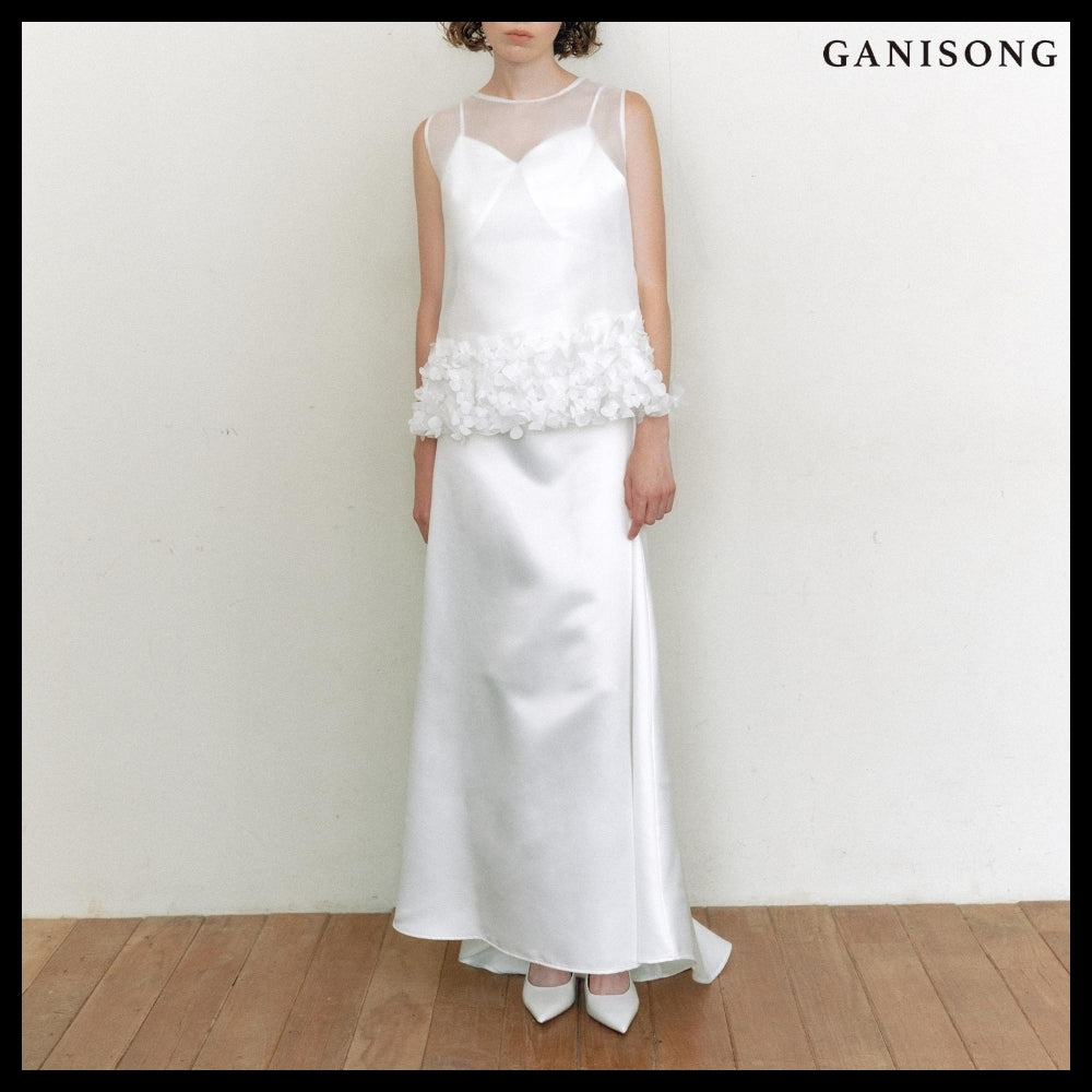 【GANISONG】Bridal Susu Vest Dress White