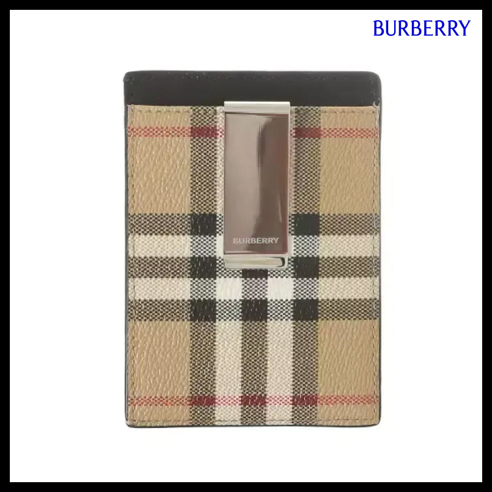【Burberry】Check Money Clip Card Case