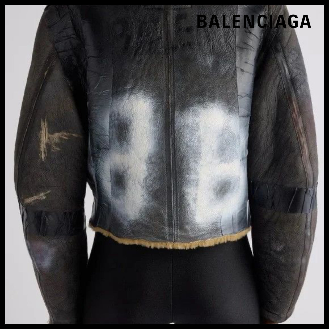 【BALENCIAGA】Taped Aviator Jacket in Brown/Beige