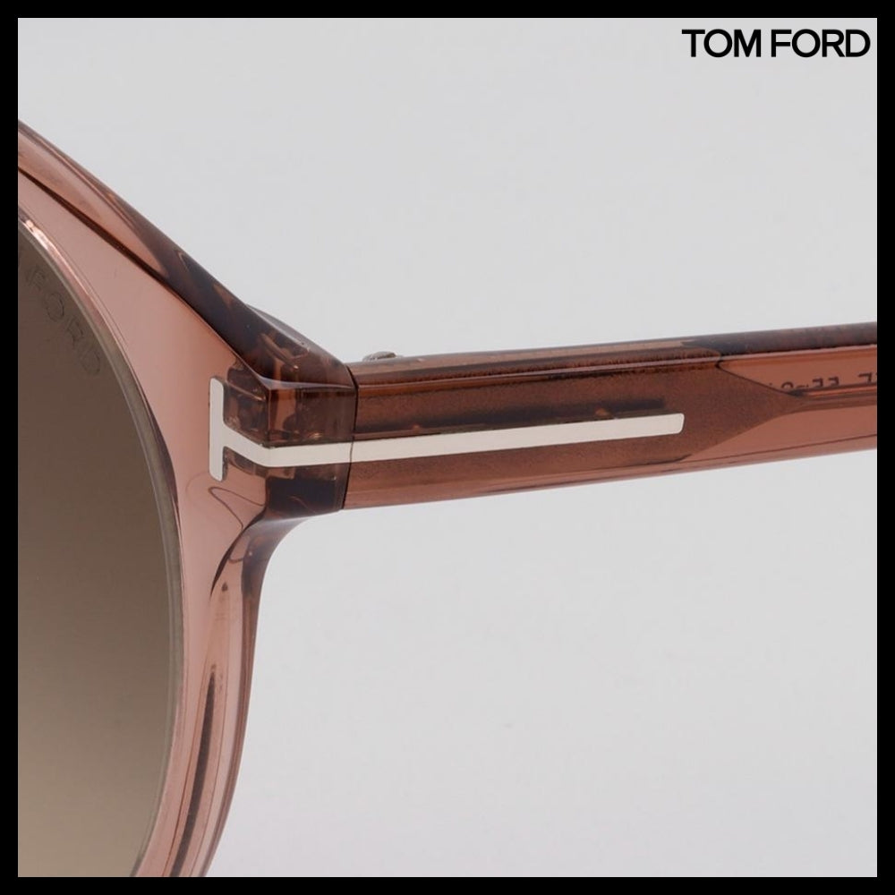 【TOM FORD】Round Transparent Horn-Rimmed Sunglasses