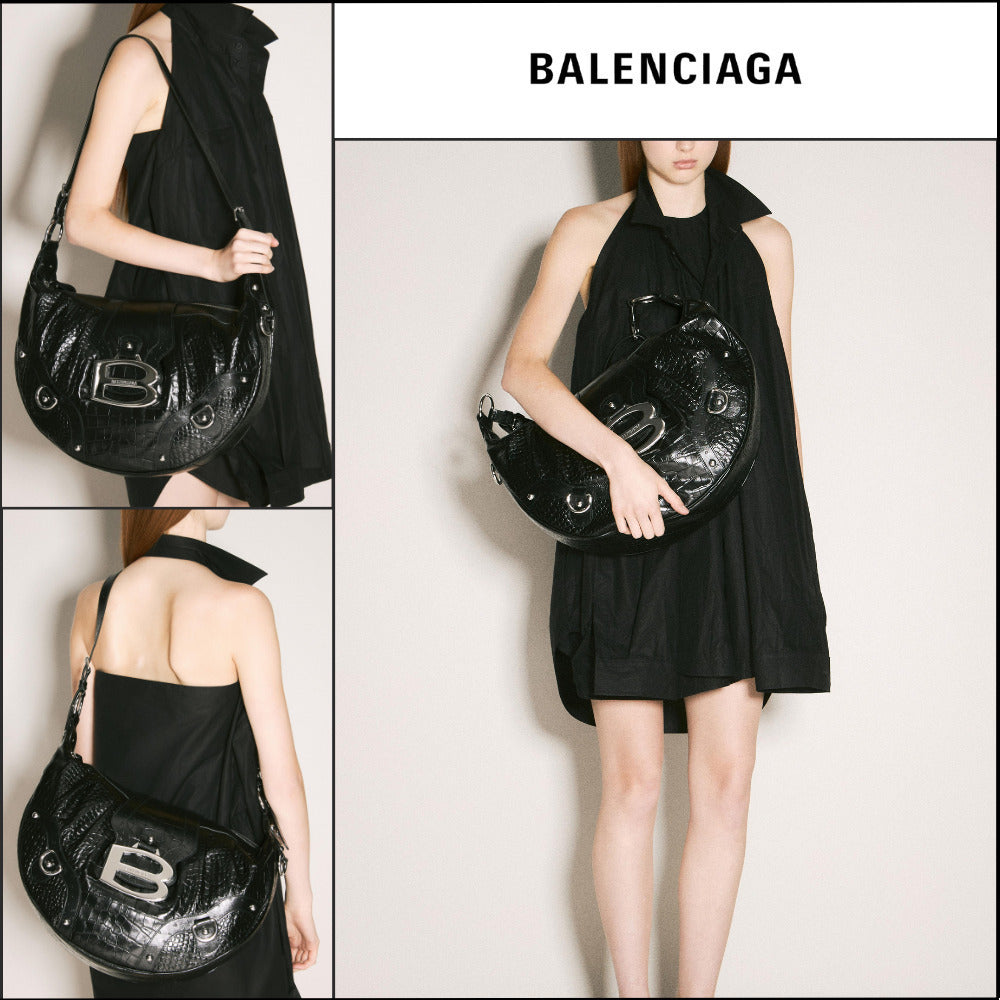 【BALENCIAGA】Women's Essex Hobo Bag in Black