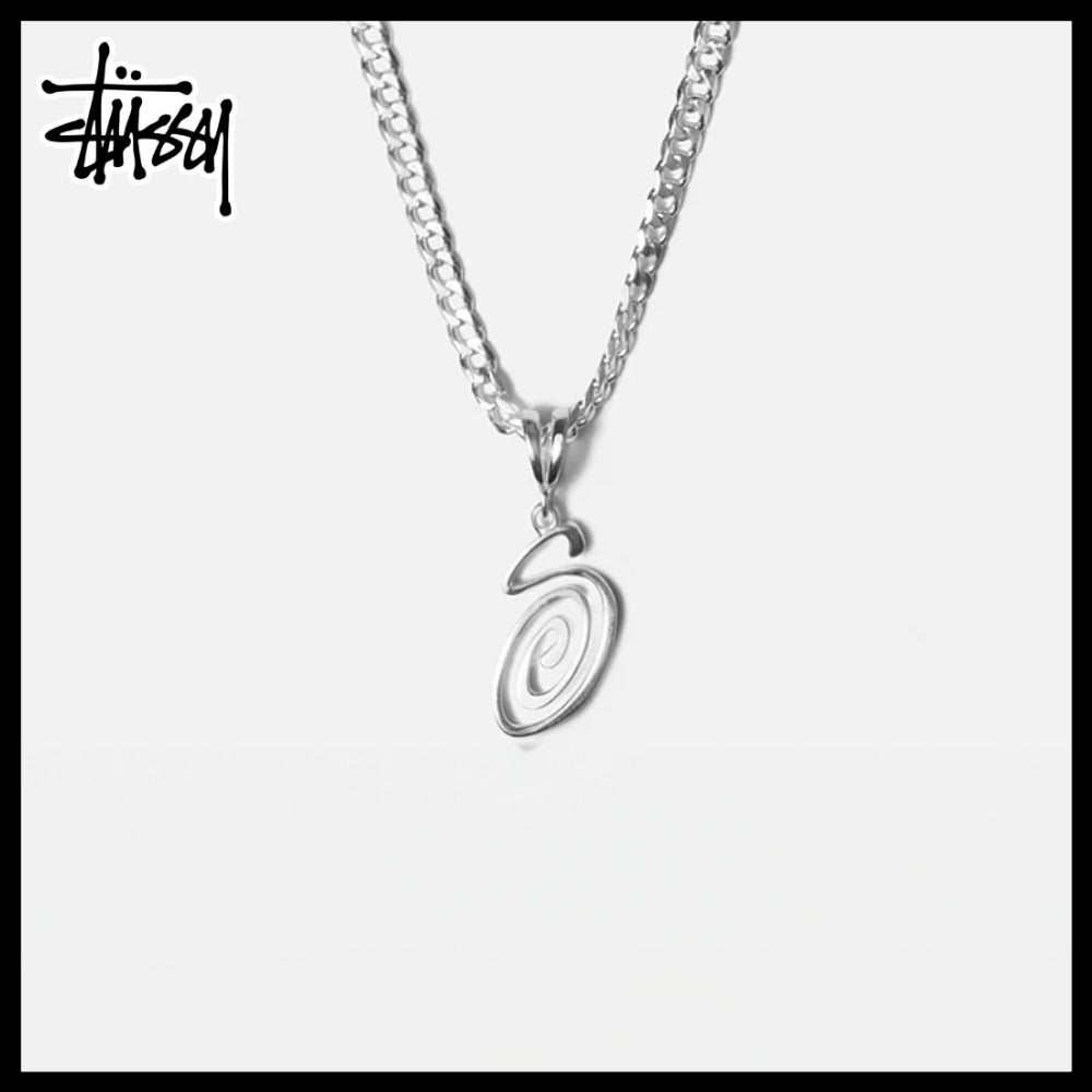 【STUSSY】SWIRLY S CHAIN STERLING ネックレス 正規品