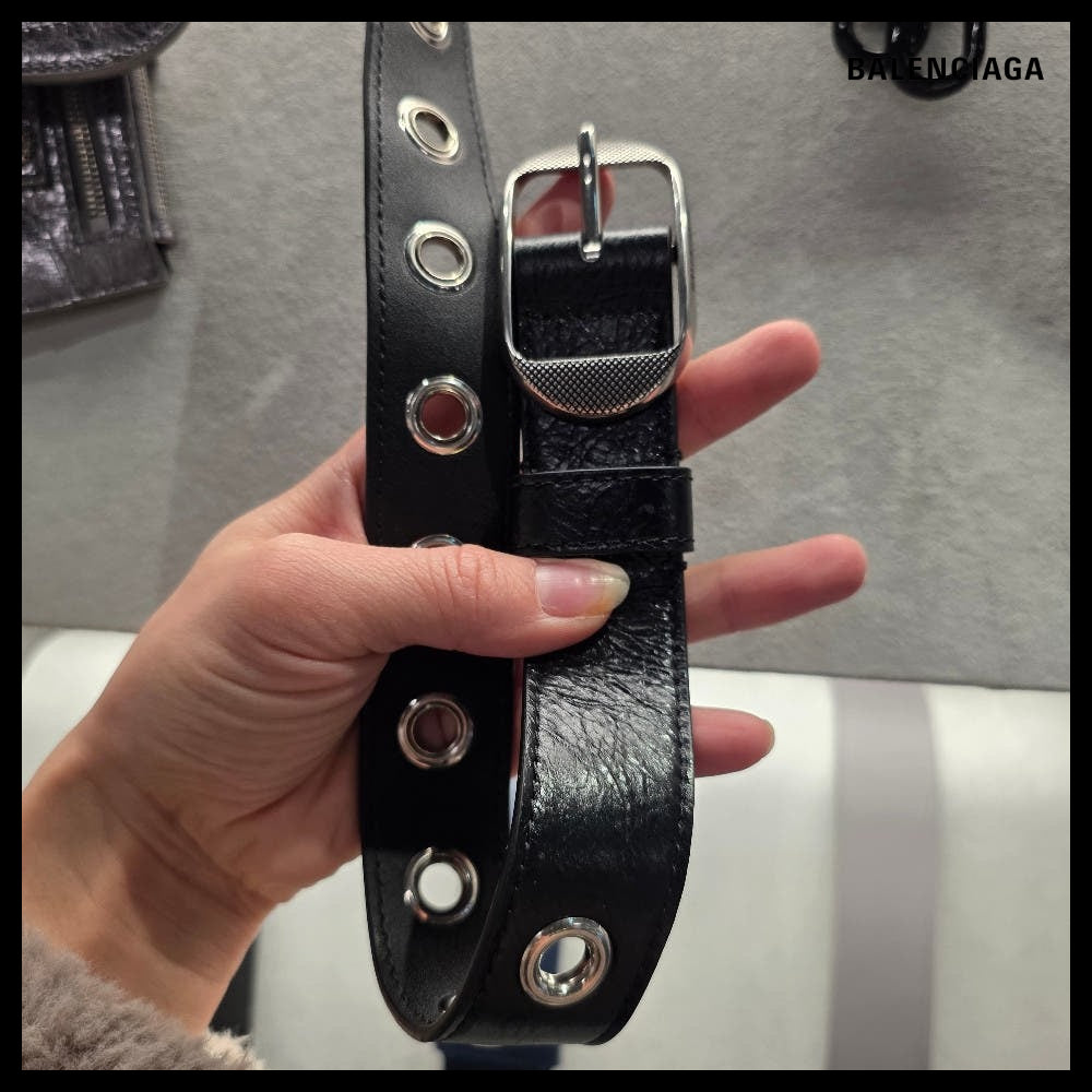 【BALENCIAGA】Le Cagole Belt in Black Silver